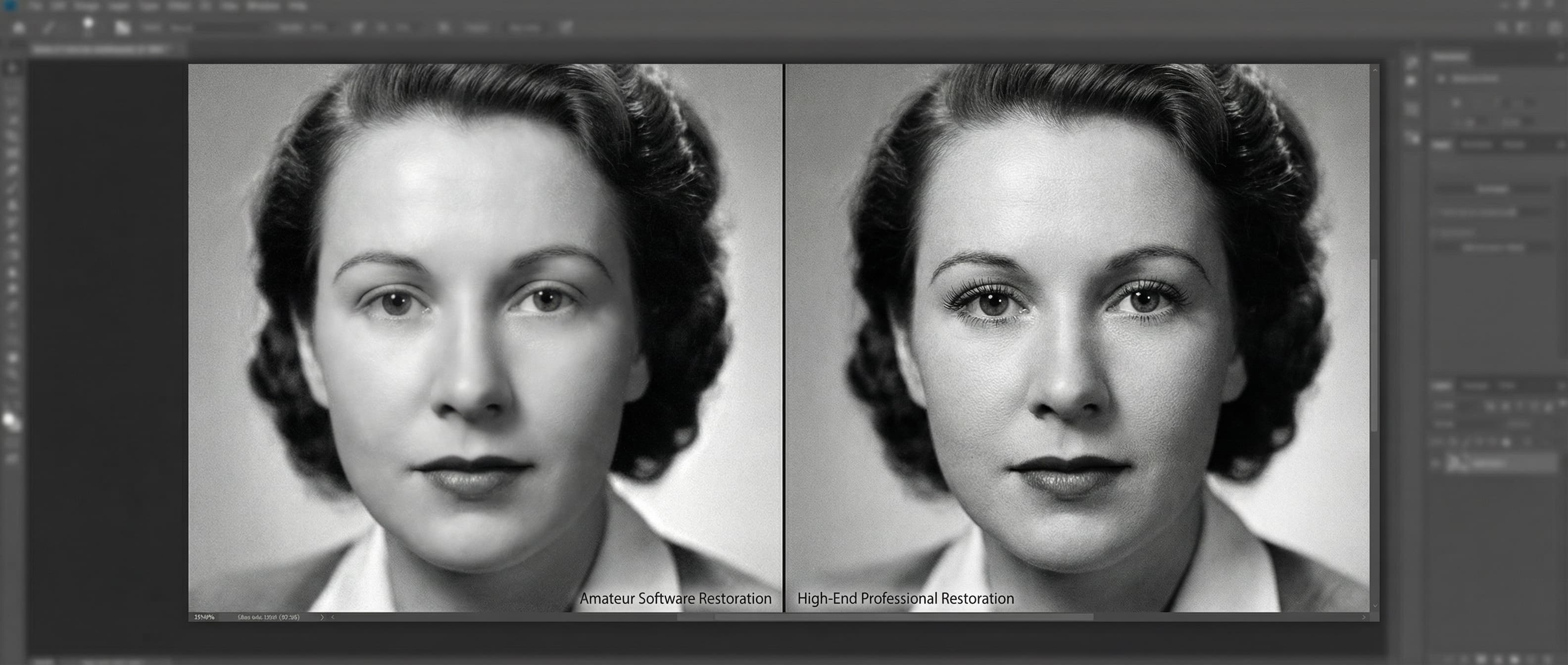 Side-by-side comparison of DIY amateur restoration versus professional restoration results